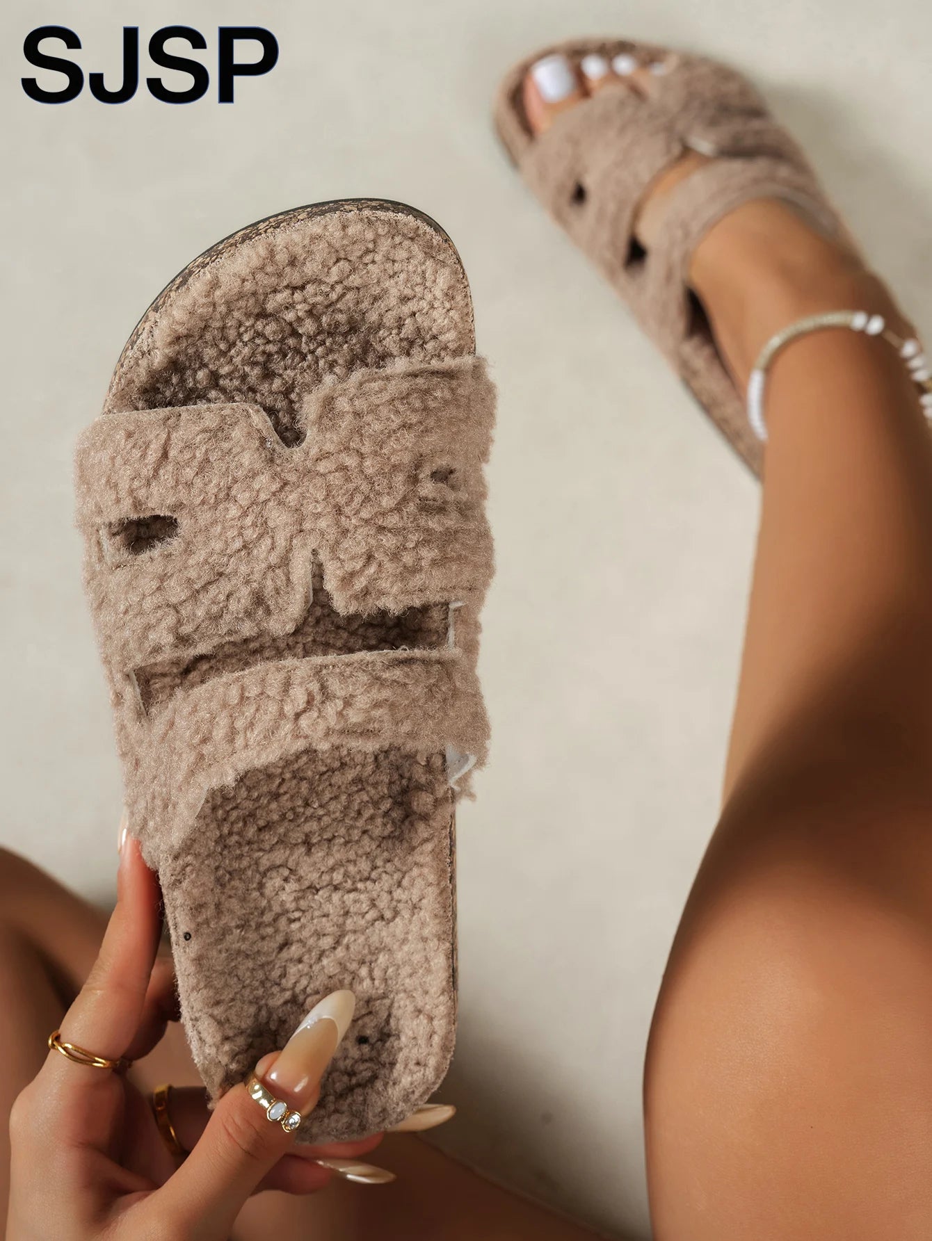 Cozy Comfort | Women's Slippers with Faux Fur & Adjustable Straps | Soft and Warm for Indoor and Outdoor Use 2