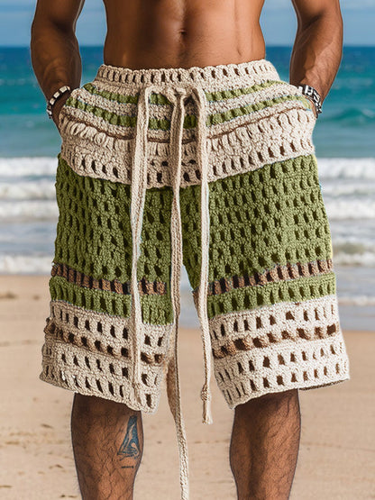 Crochet Knit Drawstring Shorts – Beach Ready Style 2