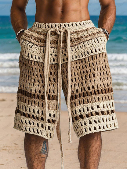 Crochet Knit Drawstring Shorts – Beach Ready Style 3