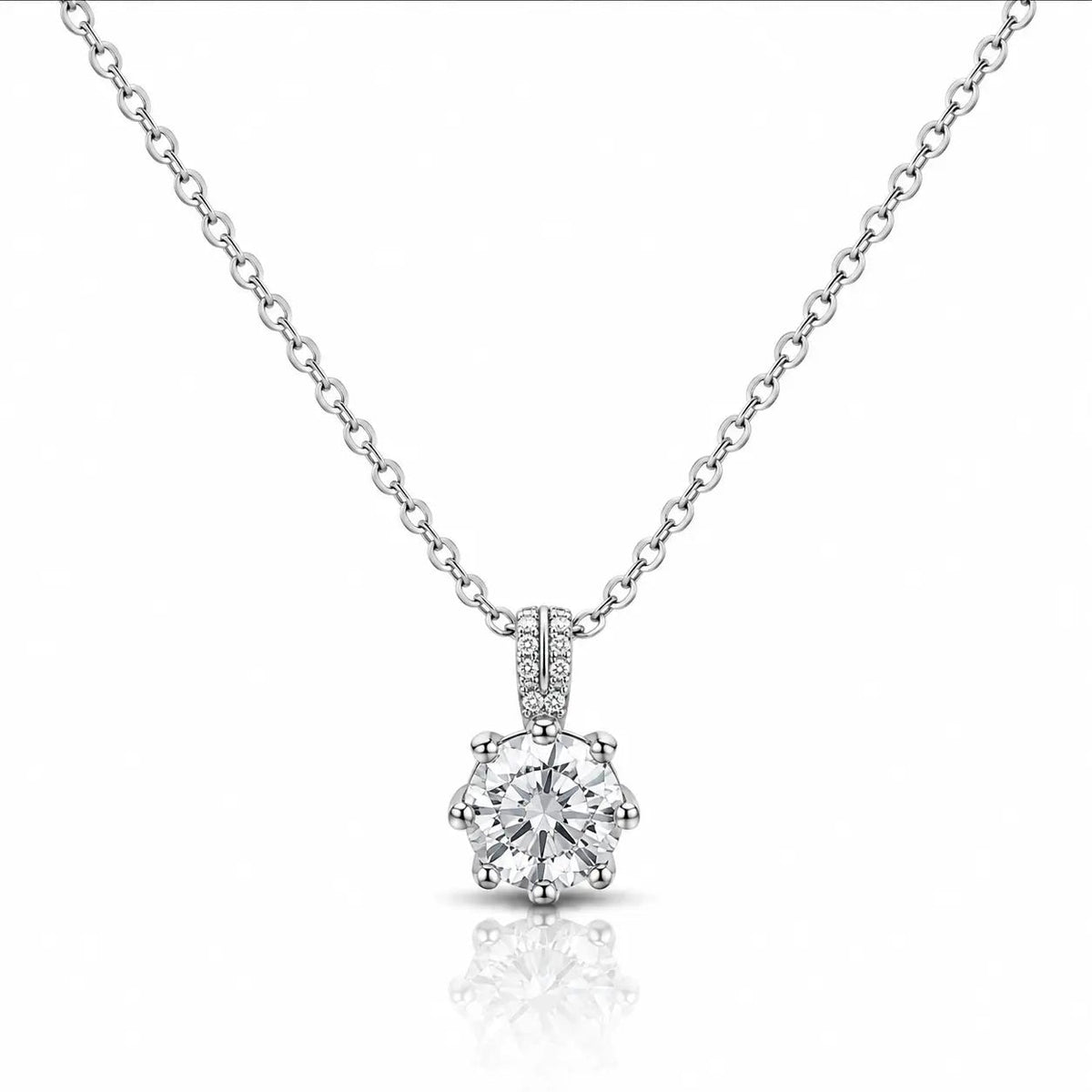 Crystal Clarity Pendant Necklace - Platinum Plated 925 Sterling Silver 0