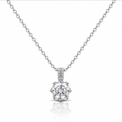 Crystal Clarity Pendant Necklace - Platinum Plated 925 Sterling Silver 0