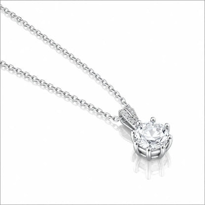 Crystal Clarity Pendant Necklace - Platinum Plated 925 Sterling Silver 4