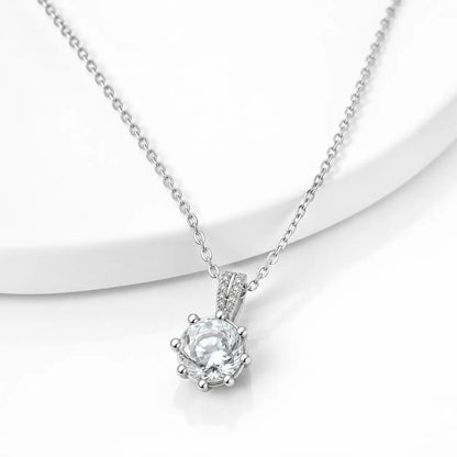 Crystal Clarity Pendant Necklace - Platinum Plated 925 Sterling Silver 5