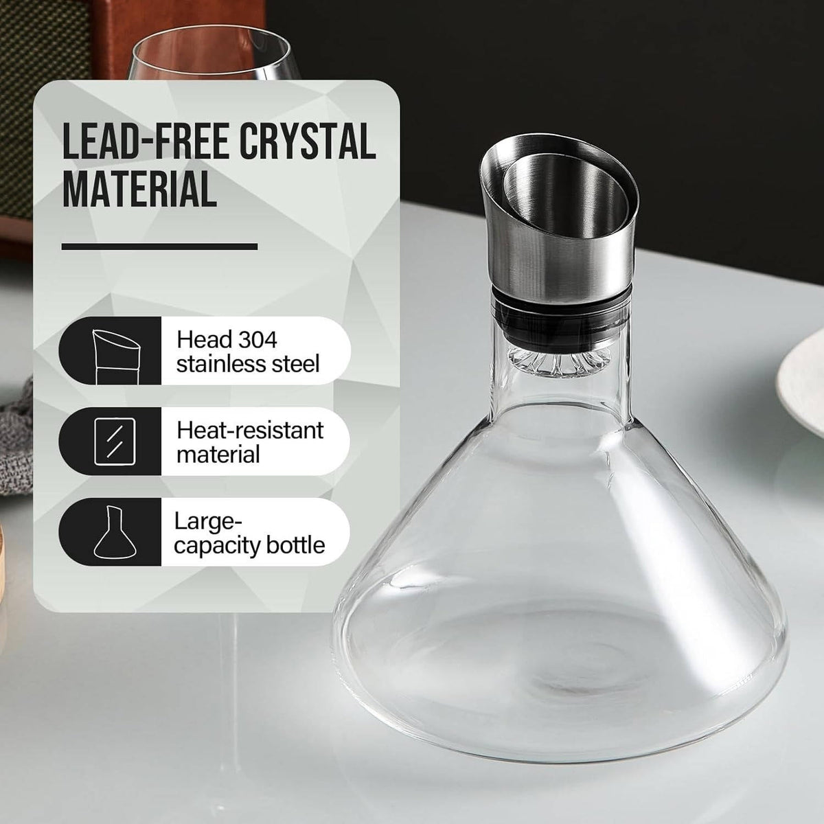 Crystal Glass Wine Decanter Aerator Carafe 2