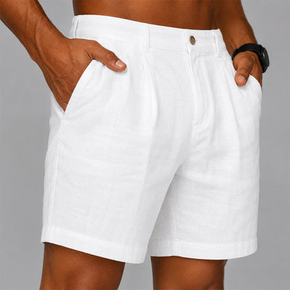Daniel | Textured Pleated Casual Shorts 0