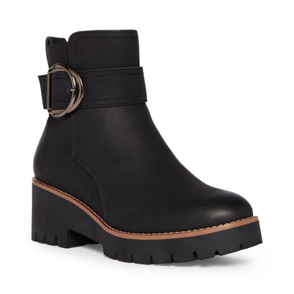 Dara Black Bootie | Waterproof Leather and Suede, Comfortable Heel 0