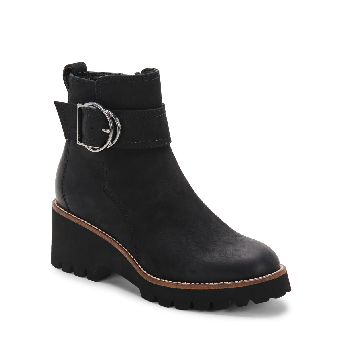 Dara Black Bootie | Waterproof Leather and Suede, Comfortable Heel 1