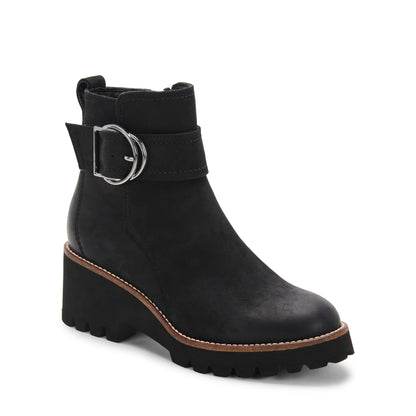 Dara Black Bootie | Waterproof Leather and Suede, Comfortable Heel 1