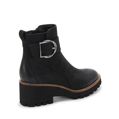 Dara Black Bootie | Waterproof Leather and Suede, Comfortable Heel 5