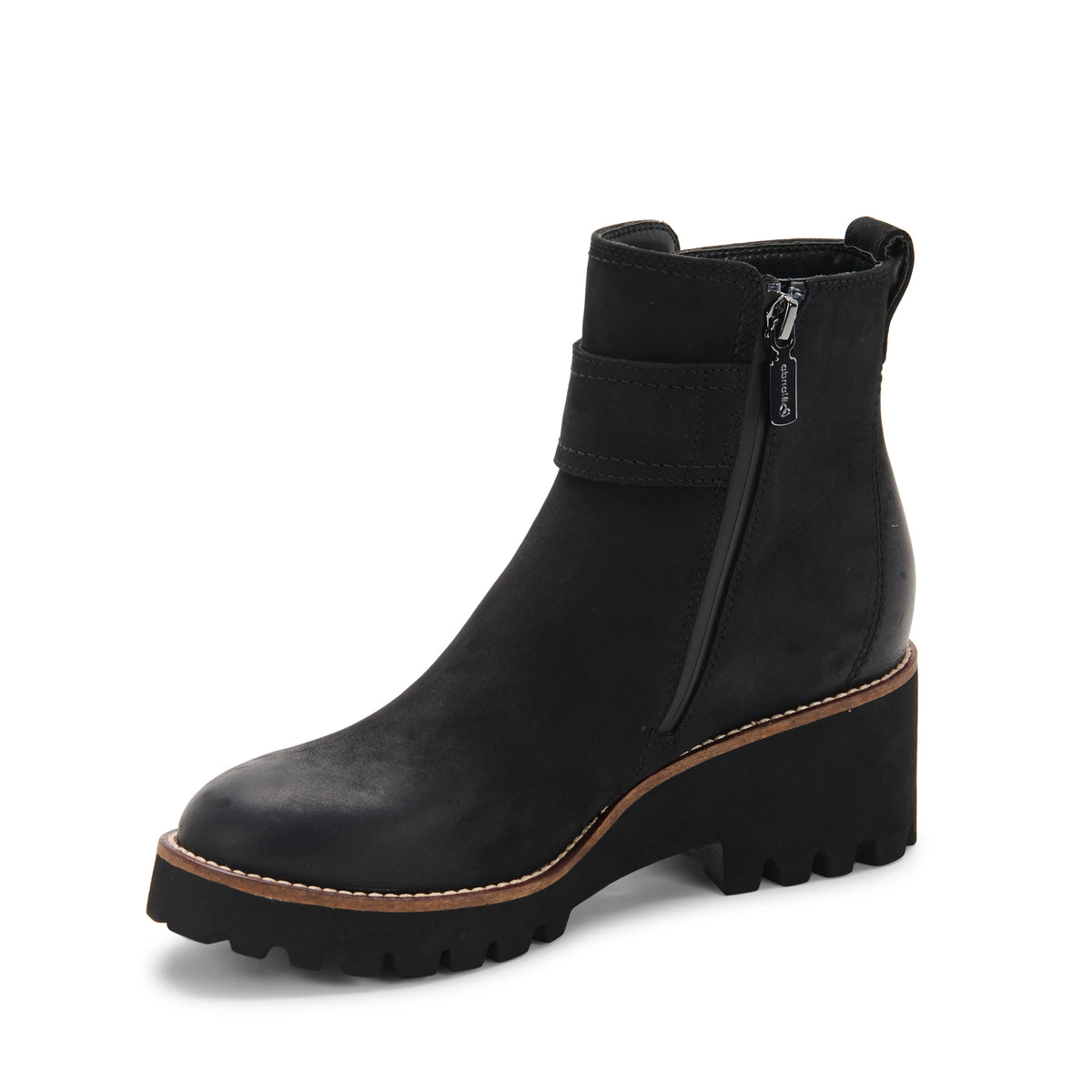 Dara Black Bootie | Waterproof Leather and Suede, Comfortable Heel 7