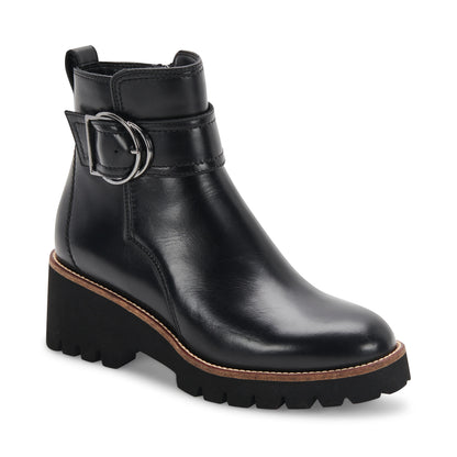 Dara Black Bootie | Waterproof Leather and Suede, Comfortable Heel 9