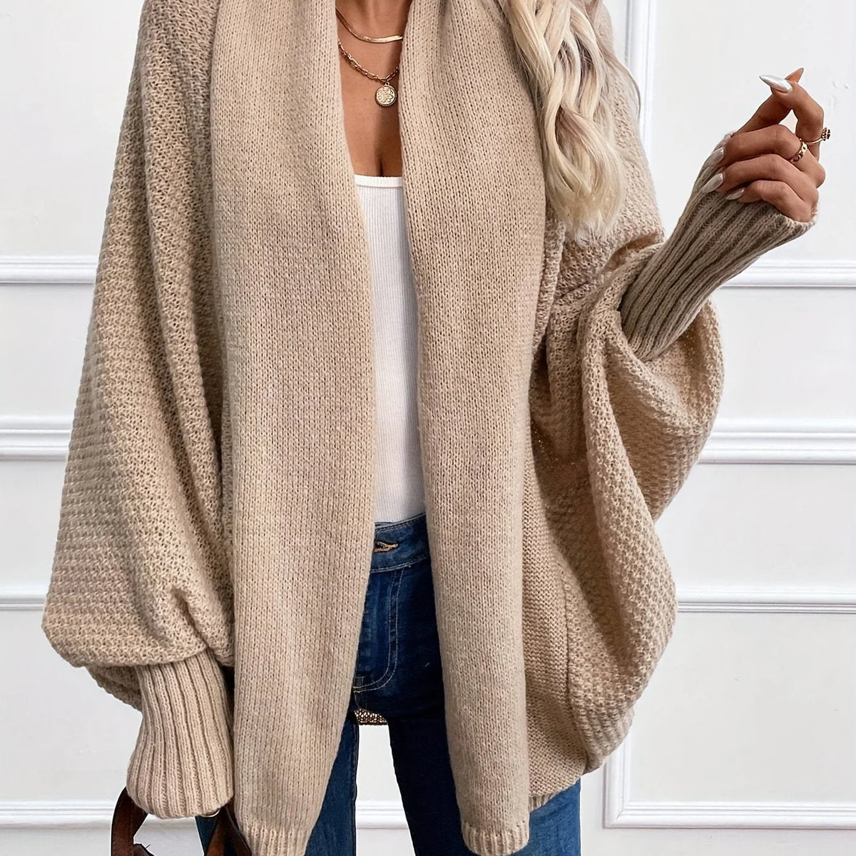 Dara Women's Cardigan | Black Batwing, Draped Shawl Collar, Relaxed Fit 0
