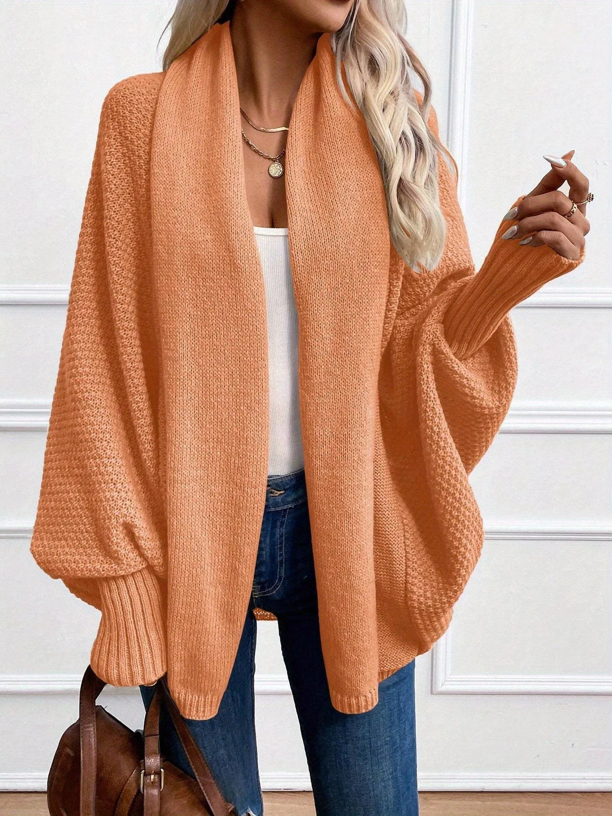 Dara Women's Cardigan | Black Batwing, Draped Shawl Collar, Relaxed Fit 1