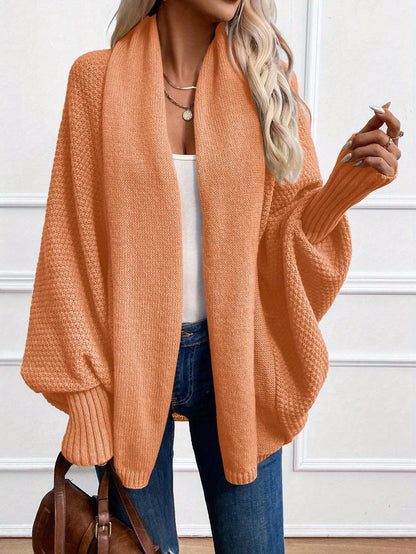 Dara Women's Cardigan | Black Batwing, Draped Shawl Collar, Relaxed Fit 1