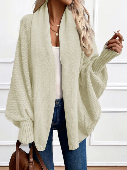 Dara Women's Cardigan | Black Batwing, Draped Shawl Collar, Relaxed Fit 3