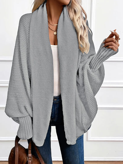 Dara Women's Cardigan | Black Batwing, Draped Shawl Collar, Relaxed Fit 4