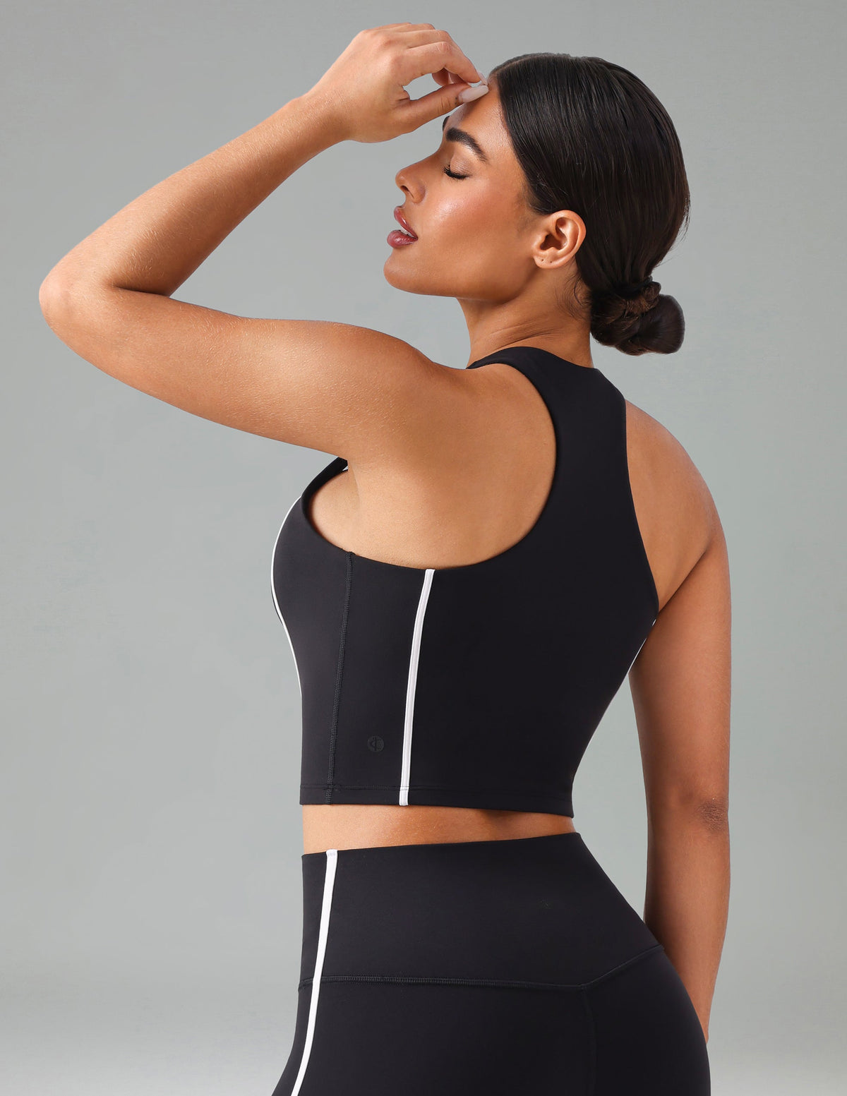 Dreamlux Cropped Racerback Tank Top w/ Contrast Stripes 3