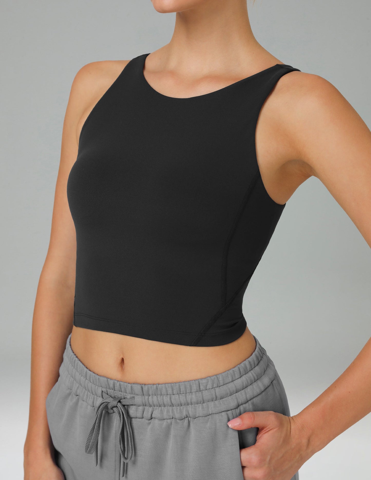 Dreamlux High Neck U-Back Workout Tank Top w/ Removable Padded Cups 0
