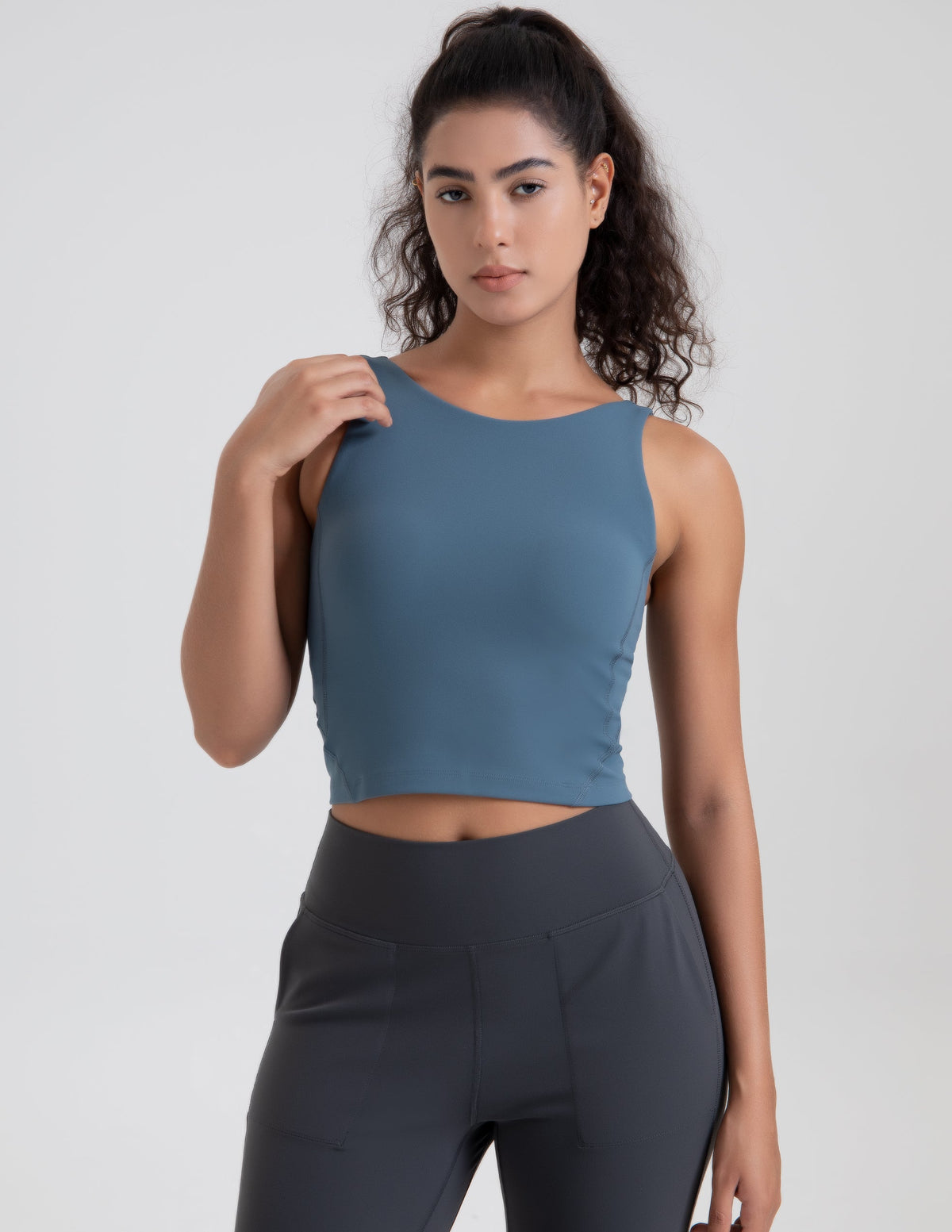 Dreamlux High Neck U-Back Workout Tank Top w/ Removable Padded Cups 10