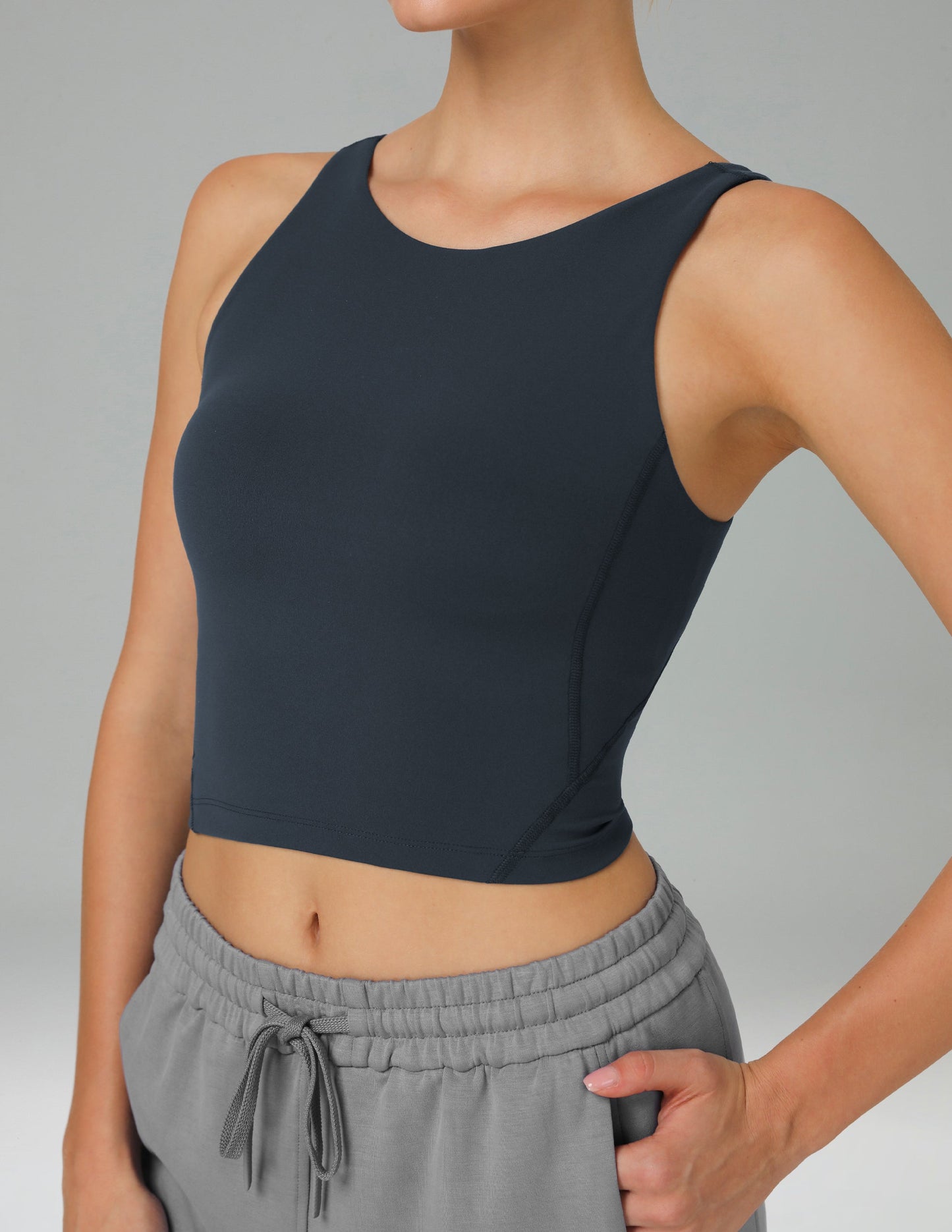 Dreamlux High Neck U-Back Workout Tank Top w/ Removable Padded Cups 13