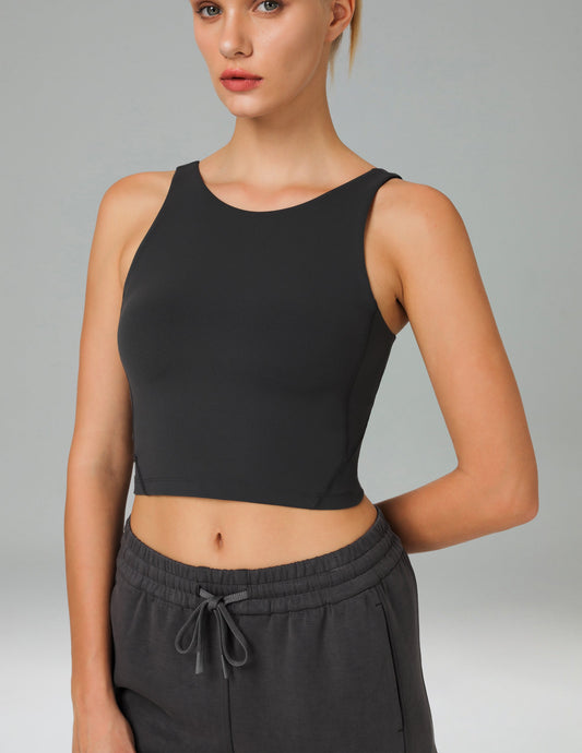Dreamlux High Neck U-Back Workout Tank Top w/ Removable Padded Cups 8