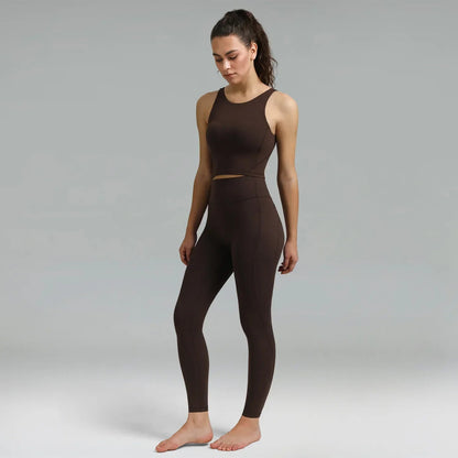 Dreamlux High Waisted No Front Seam 28" Full Length Workout Legging w/ Pockets 1