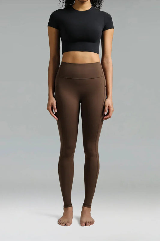 Dreamlux High Waisted No Front Seam 28" Full Length Workout Legging w/ Pockets 14