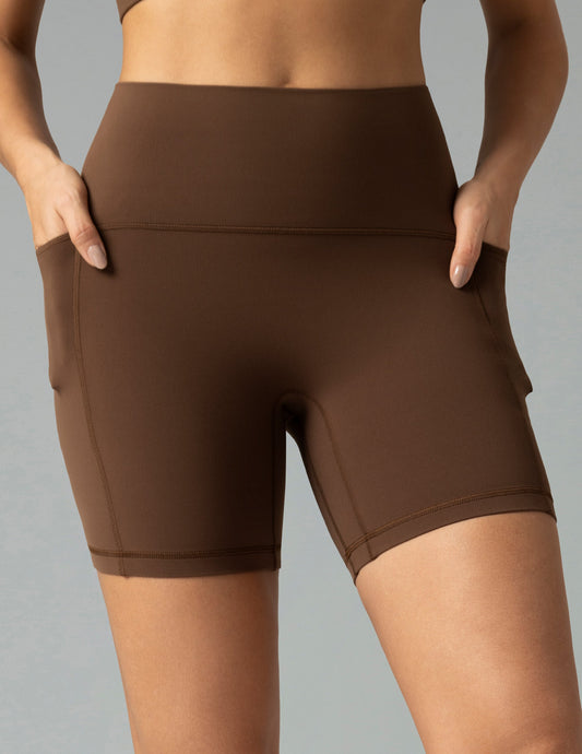 Dreamlux High Waisted No Front Seam 6" Biker Short w/ Pockets 0