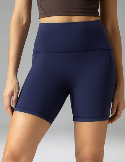 Dreamlux High Waisted No Front Seam 6" Biker Short w/ Pockets 10