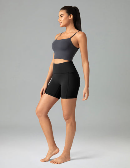 Dreamlux High Waisted No Front Seam 6" Biker Short w/ Pockets 6