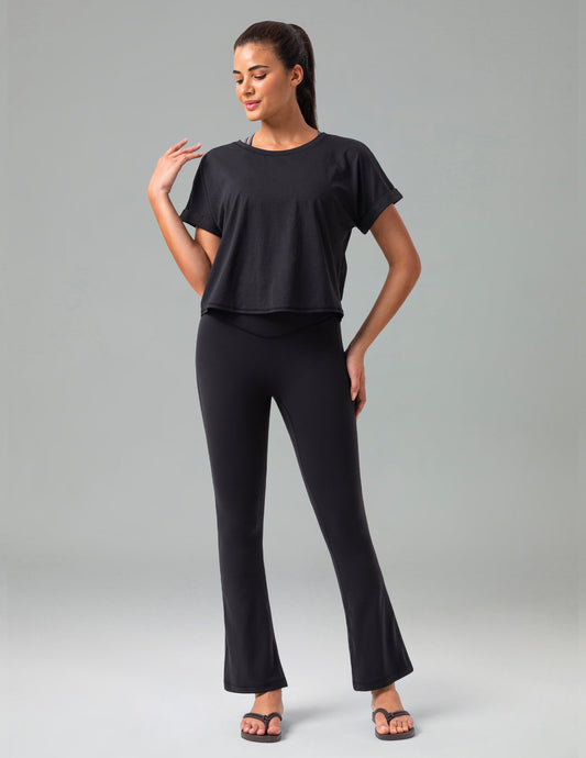 Dreamlux High Waisted No Front Seam Flare Legging 27.5" 1