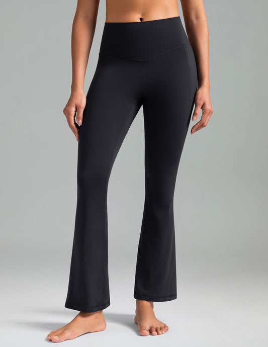 Dreamlux High Waisted No Front Seam Flare Legging w/Pockets 27.5" 1