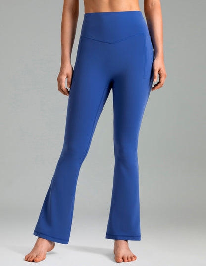 Dreamlux High Waisted No Front Seam Flare Legging w/Pockets 27.5" 15