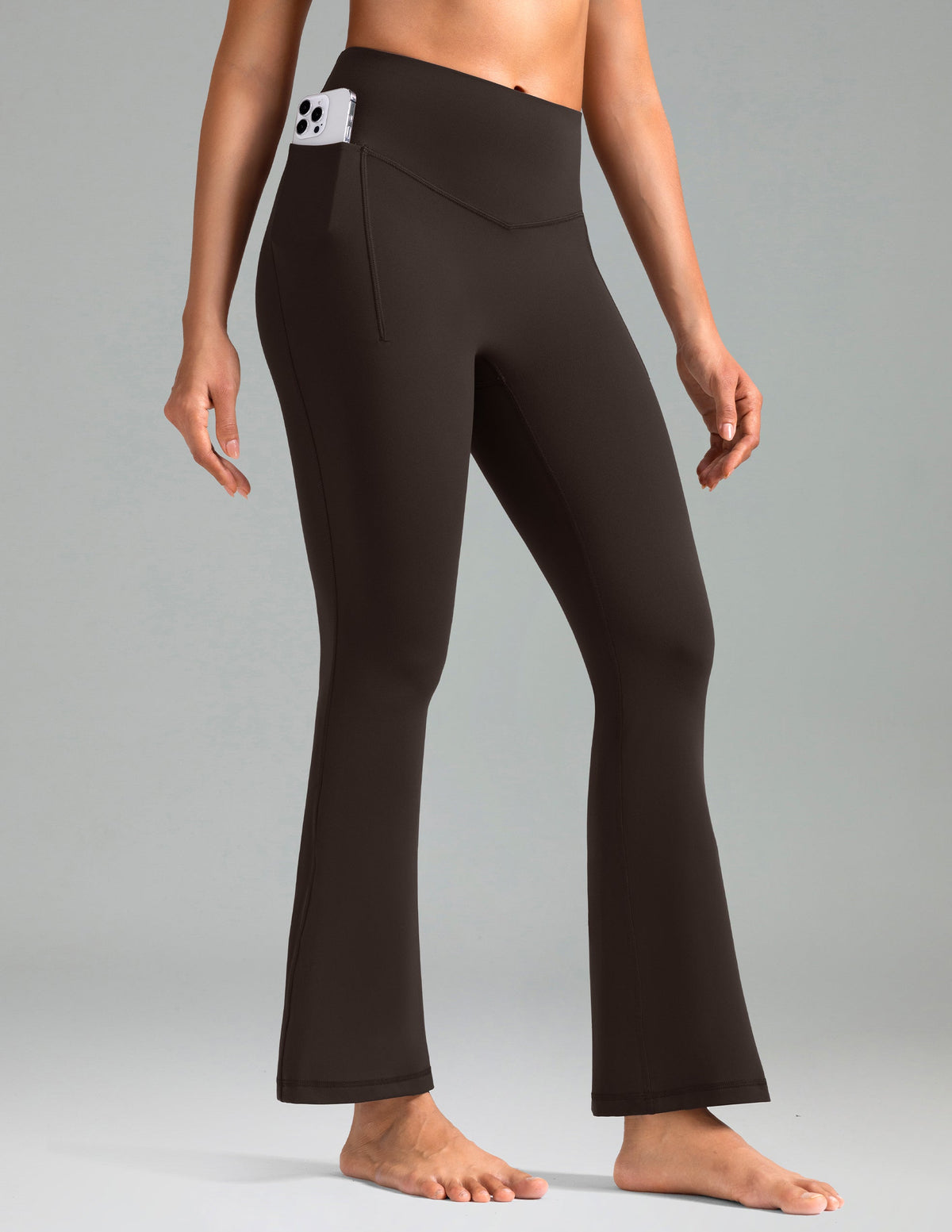 Dreamlux High Waisted No Front Seam Flare Legging w/Pockets 27.5