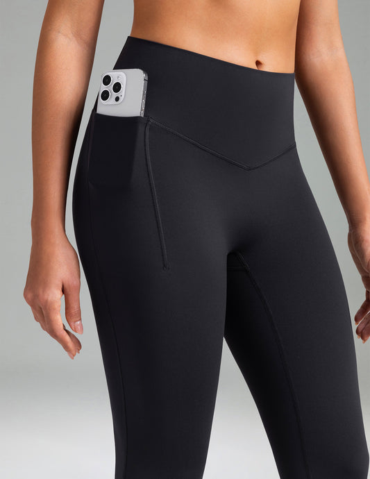 Dreamlux High Waisted No Front Seam Flare Legging w/Pockets 27.5" 3
