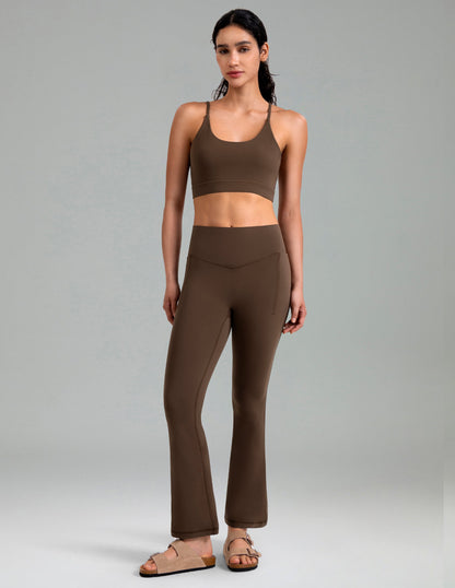 Dreamlux High Waisted No Front Seam Flare Legging w/Pockets 27.5" 7