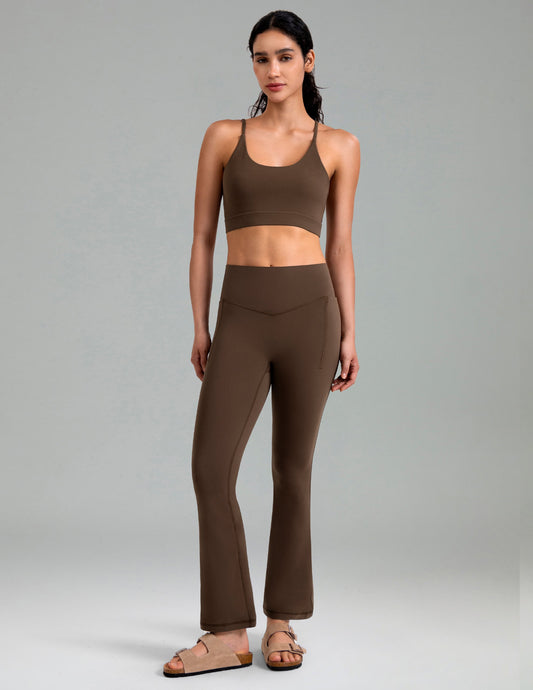 Dreamlux High Waisted No Front Seam Flare Legging w/Pockets 27.5" 7