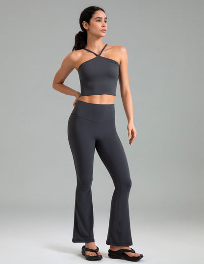 Dreamlux High Waisted No Front Seam Flare Legging w/Pockets 29.5" 1