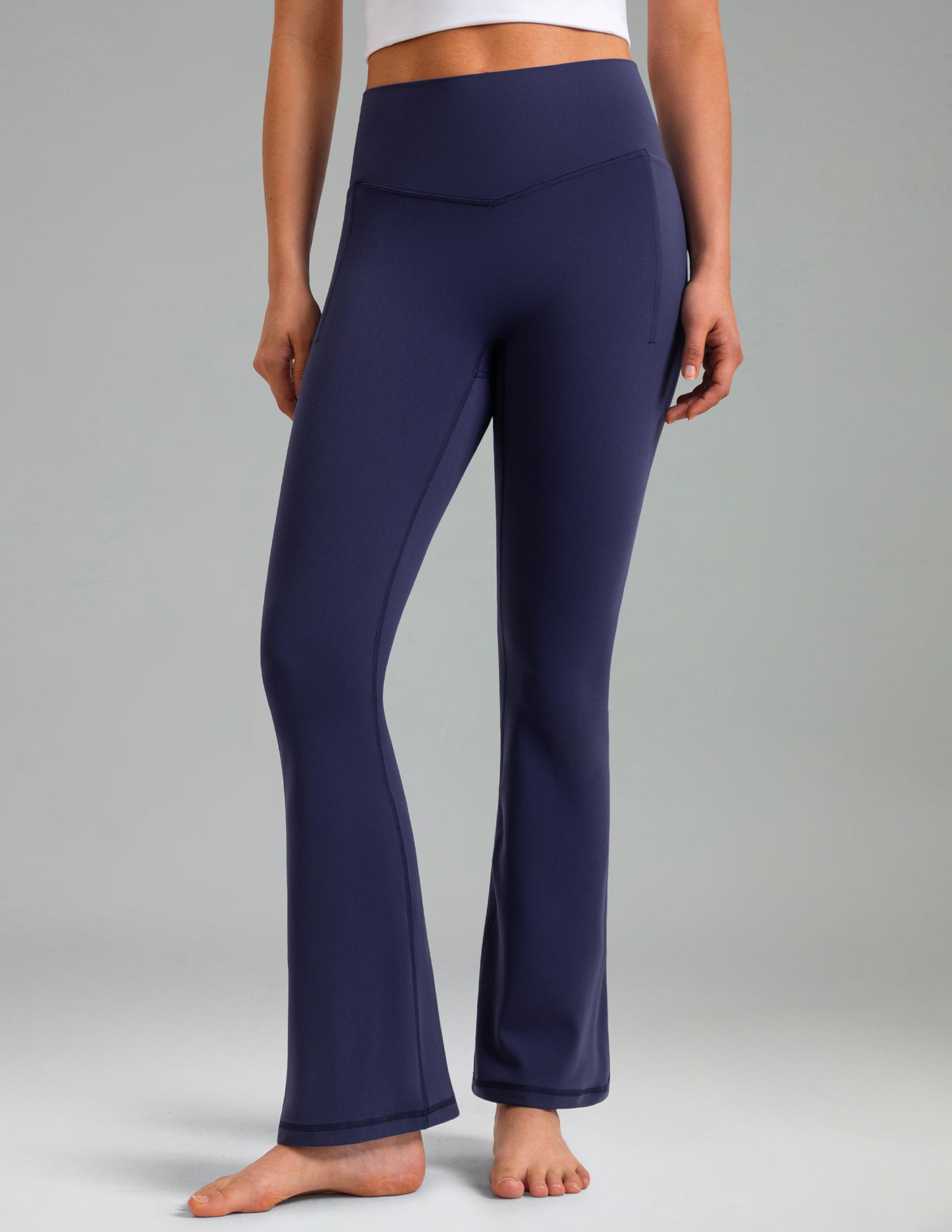 Dreamlux High Waisted No Front Seam Flare Legging w/Pockets 29.5" 10