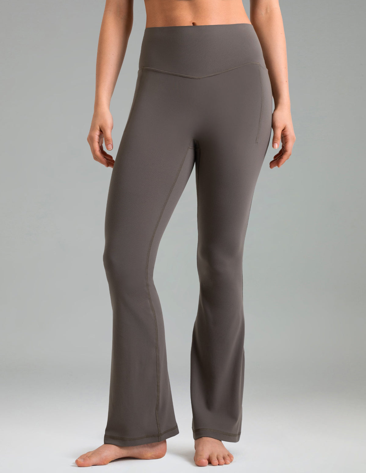 Dreamlux High Waisted No Front Seam Flare Legging w/Pockets 29.5