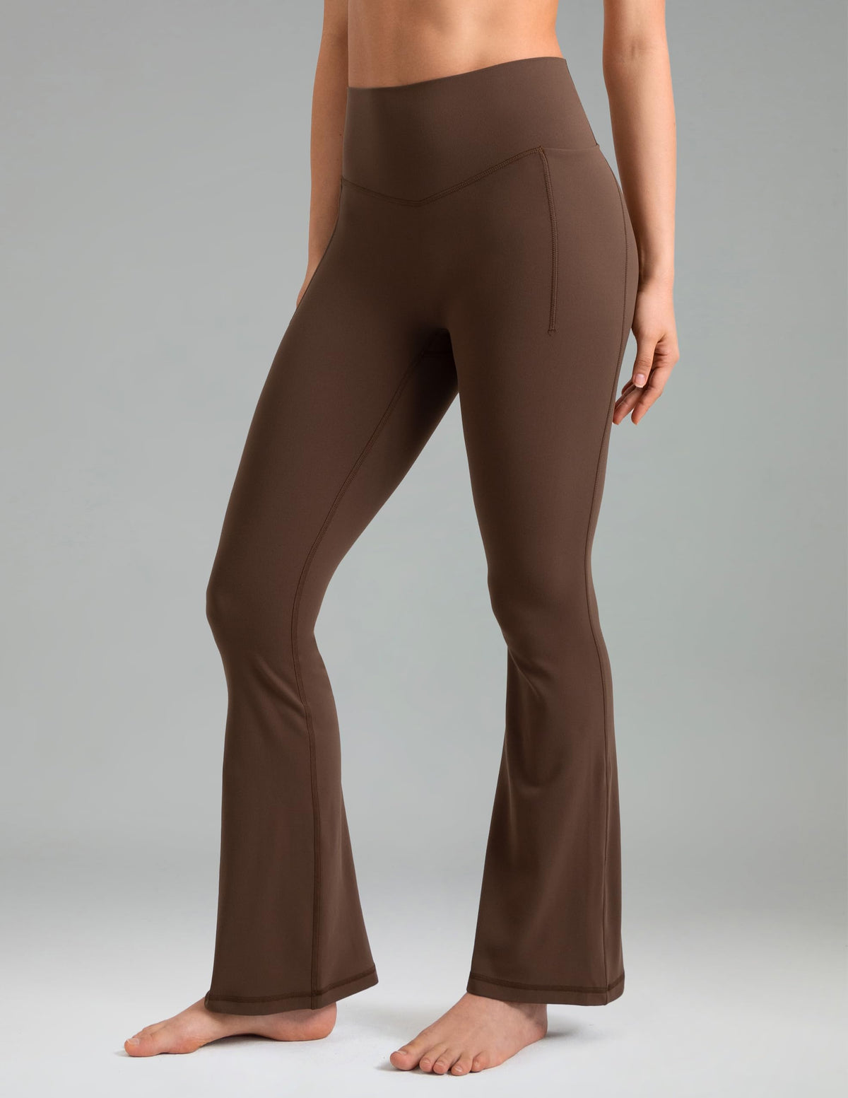 Dreamlux High Waisted No Front Seam Flare Legging w/Pockets 29.5