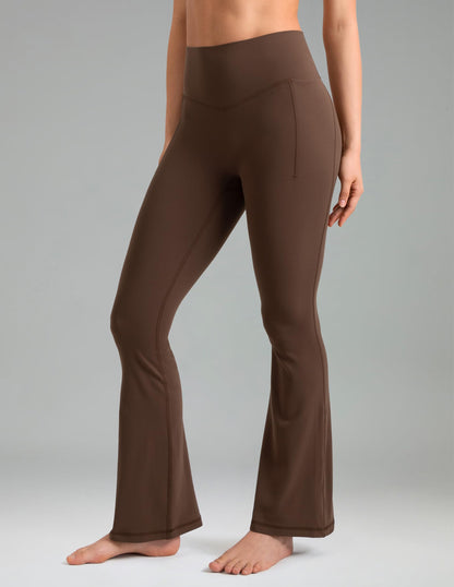 Dreamlux High Waisted No Front Seam Flare Legging w/Pockets 29.5" 14