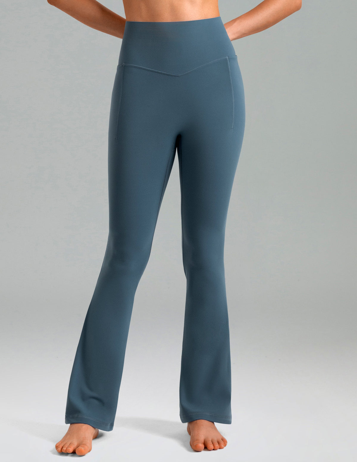 Dreamlux High Waisted No Front Seam Flare Legging w/Pockets 29.5