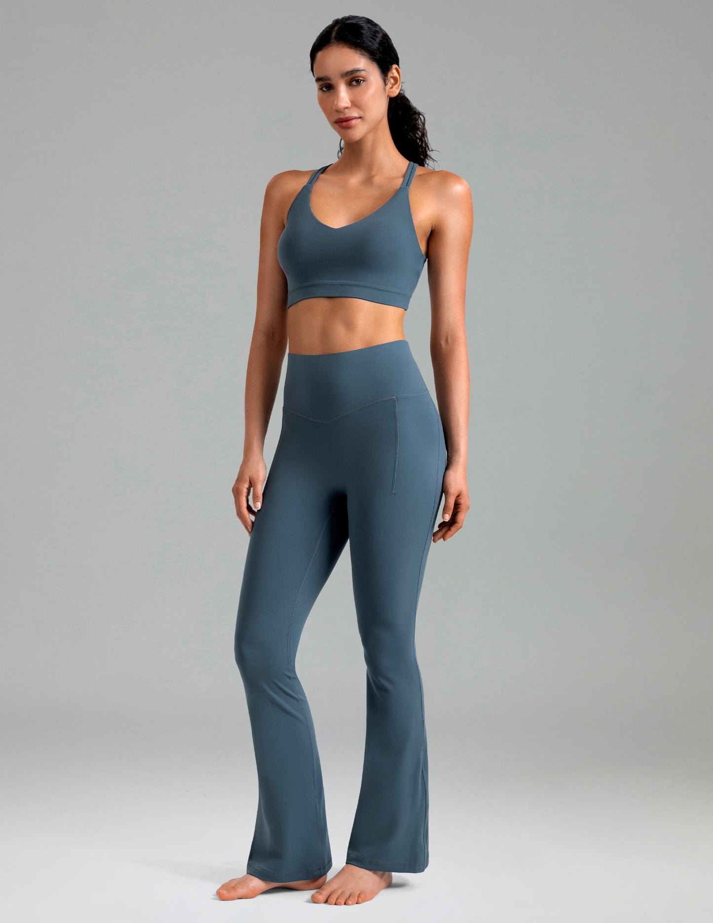 Dreamlux High Waisted No Front Seam Flare Legging w/Pockets 29.5" 6