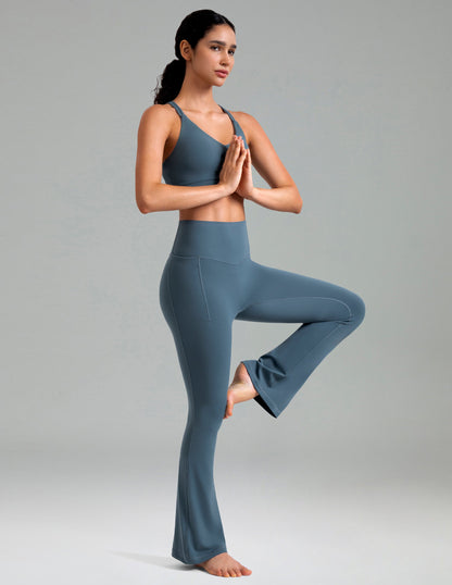 Dreamlux High Waisted No Front Seam Flare Legging w/Pockets 29.5" 7