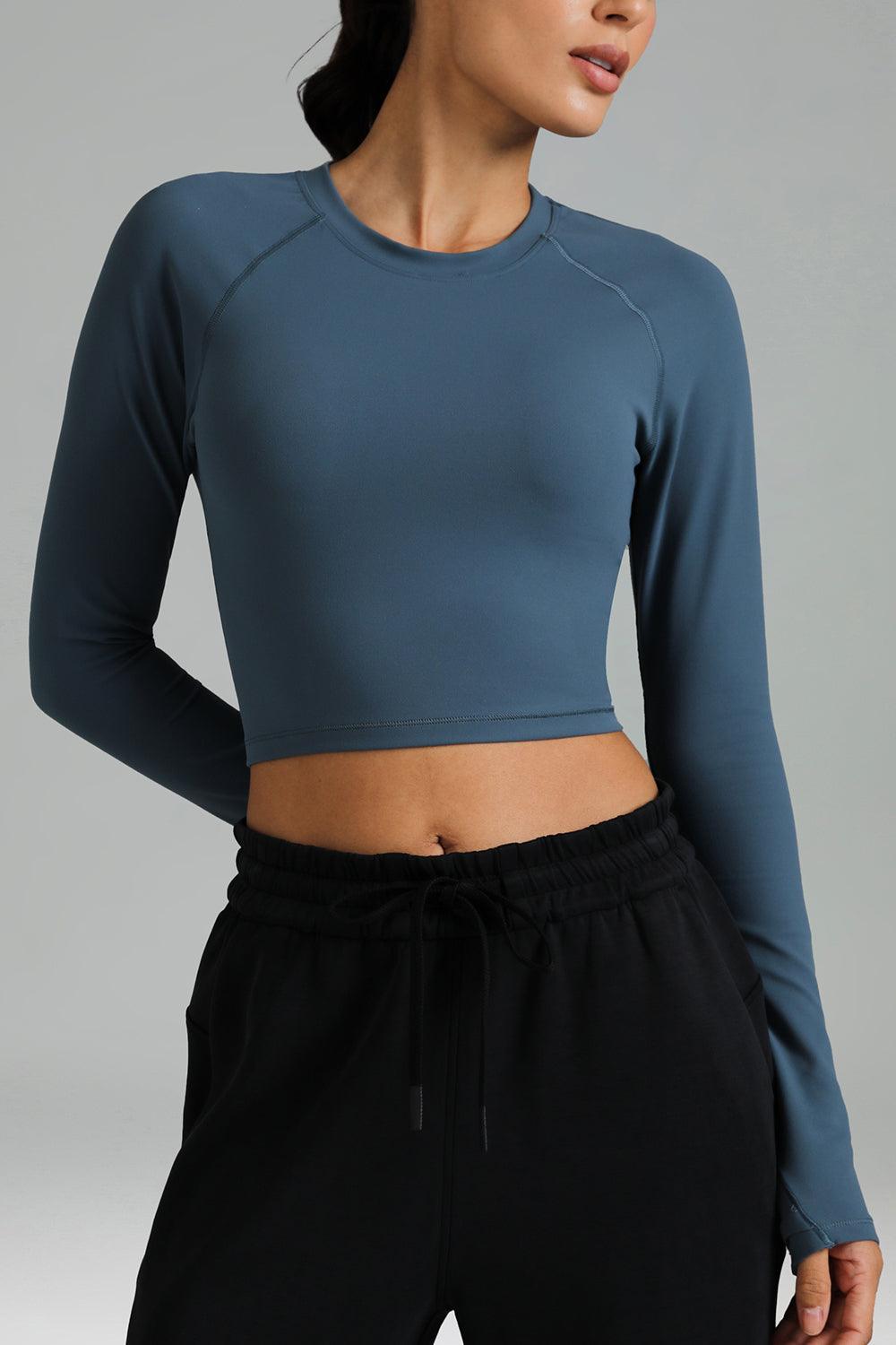 Dreamlux Long Sleeve Cropped Workout Shirt 8