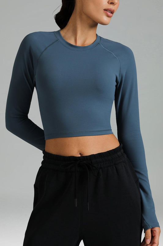 Dreamlux Long Sleeve Cropped Workout Shirt 8