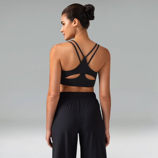 Dreamlux V-Neck Strappy Back Workout Bra – Light Support 1