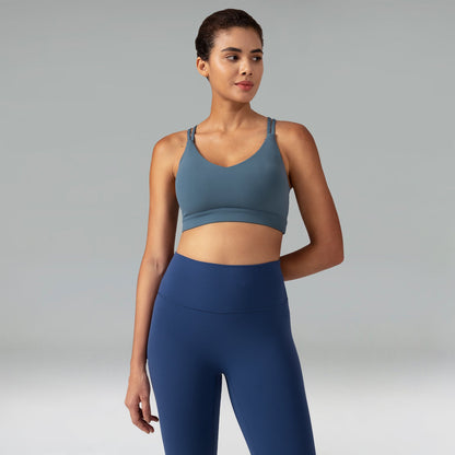 Dreamlux V-Neck Strappy Back Workout Bra – Light Support 10