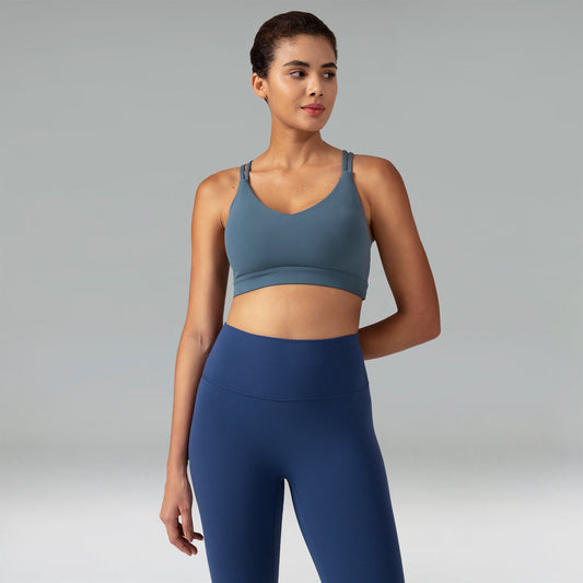 Dreamlux V-Neck Strappy Back Workout Bra – Light Support 10